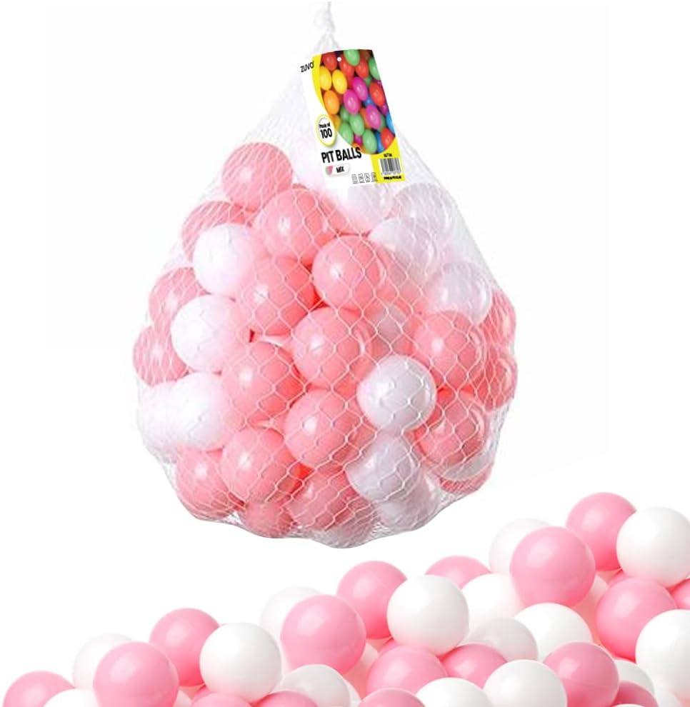 Zuvo Ball Pit Balls 100 Pack Pink 5.5 cm Crush-Proof BPA-Free