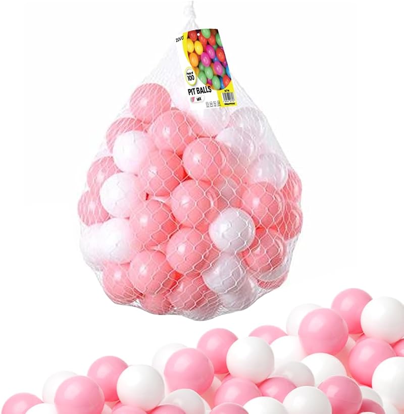 Zuvo Ball Pit Balls 100 Pack Pink 5.5 cm Crush-Proof BPA-Free
