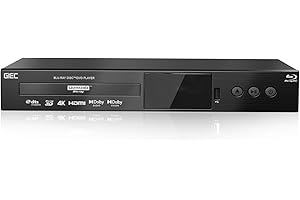 GIEC G5300 4K Ultra HD Blu Ray Player for Region A Discs 3D Blu Ray DVD Player for TV/Projector 4K HDR 10 Dual HDMI Outputs/COAXIAL/Optical/USB 3.0