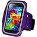 i2 Gear Cell Phone Armband Case for Running - Workout Phone Holder with Adjustable Arm Band and Reflective Border - Medium Armband for iPhone 8, 7, 6, 6S, Galaxy S6, S5, Purple