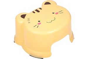 ELEOUTI Non-Slip Yellow Plastic Step Stool for Home and Washing Feet with Reliable Texture and Heightening