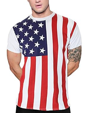 Men's July 4th American Flag Short Sleeve T Shirts