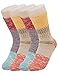 VERO MONTE 4 Pairs Patterned Womens Socks Crew Cut - Colorful Soft Cotton Socks