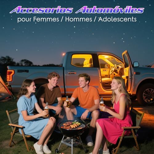 Luzes LED Interiores de Carros, Controlo de App de Acessórios Automóveis, Presente para o Dia da Mãe, Homens, Mulheres, Luzes USB, Luzes Ambientes para Carros (1)