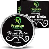 Beard Balm Leave In Conditioner - All Natural Beard Oil Wax for Beard Mustache & Hair Growth, Deep Beard Softener Cream Butter, Soothes Softens Tames & Styles Hair, Beard Care Kit Best Gift for Men