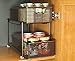 Deco Brothers 2 Tier Bathroom Storage Organizer with Pull-Out Drawer, Bronze