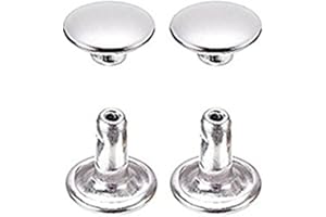 100 Pack 8mm x 8mm Double Cap Rivets Leather Rivets For Rivet Leather Craft Snap Button Silver