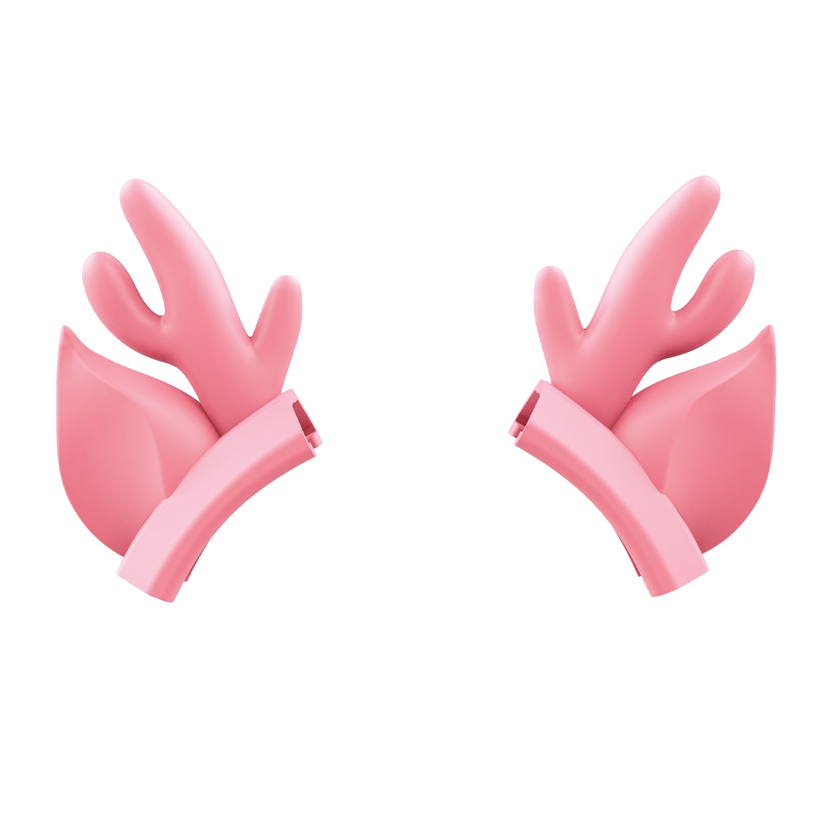 ONITOON Pink Deer Antler Ears for Headphones, Silicone Cute Ears Attachment, Lovely Detachable Accessories Fit for Gaming Headset, Lightweight & Durable