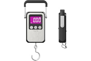 Mougerk Digital Luggage Weight Scale 132lb 60kg Hanging Scales Fish Scale, 2 AAA Batteries (Not Included) (Black)