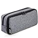 Simple Large Pencil Pouch Big Cosmetic Pouch Bag Pen Bag,Stationery Pouch,Multi-Colored Pencil case,Large Capacity Zipper Pencil Bag (Dark Gray)