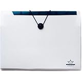 Document File Folder Expanding 8 Pockets A4 Letter Size Accordion Archival Organizer Waterproof Classification Document Folders Elastic Rope Closure White