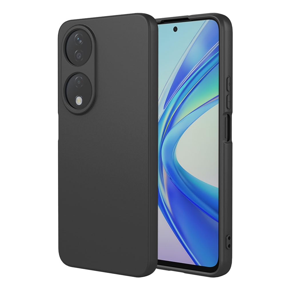 SEAHAI Case for Honor X7b / Honor 90 Smart, Ultra Thin Silky-Soft Touch Liquid Silicone Phone Cover with Shockproof Airbag Design, Premium TPU Bumper Fashion Case - Black