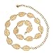OULII Leaf Shaped Waist Chain Metal Waist Chain Belt For Women Girls (Gold)
