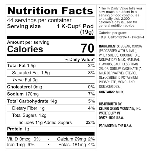 SWISS MISS MILK CHOCOLATE HOT COCOA, SINGLE-SERVE KEURIG K-CUP PODS, HOT CHOCOLATE, 44 COUNT