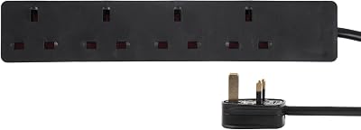 PRO ELEC PELB1994 4-Gang Mains Extension Lead 7.5m Black 13A