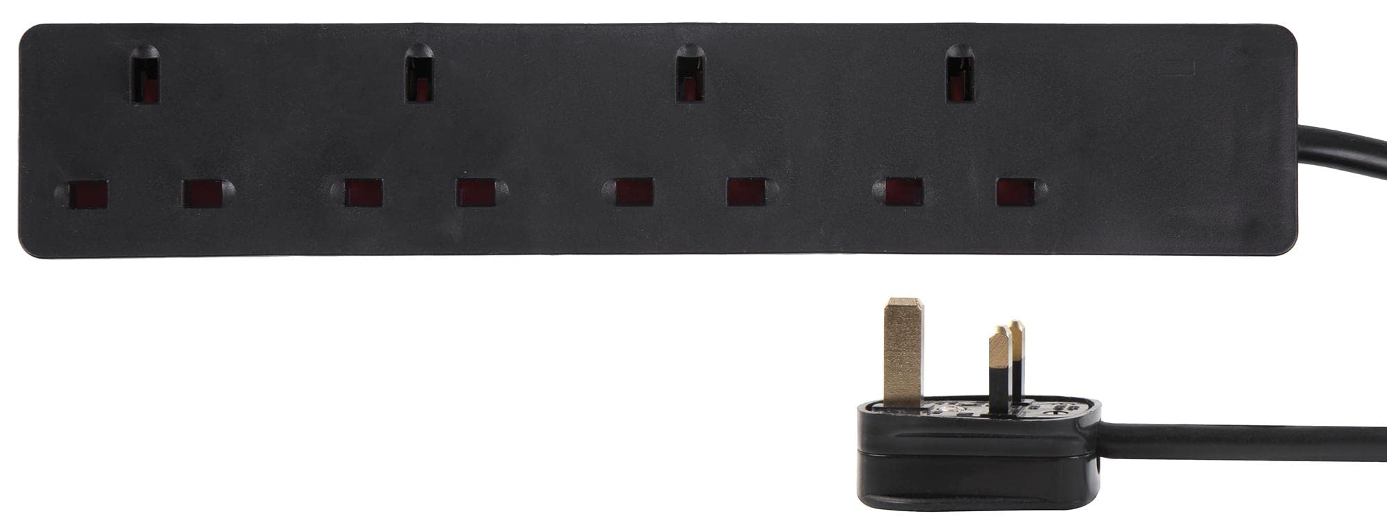 PRO ELEC PELB1994 4‑Gang Mains Extension Lead – 7.5m, Black