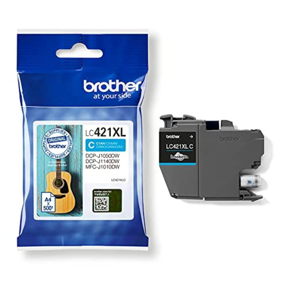 Brother LC-421XLC Inkjet Cartridge, Cyan, Single Pack, High Yield includes 1 x Inkjet Cartridge, Brother Genuine Supplies