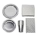 Andaz Press Foil Silver Polka Dot Lunch Napkins, 6.5-inch, 50-Pack, Shiny Metallic Colored Birthday & Wedding Napkins