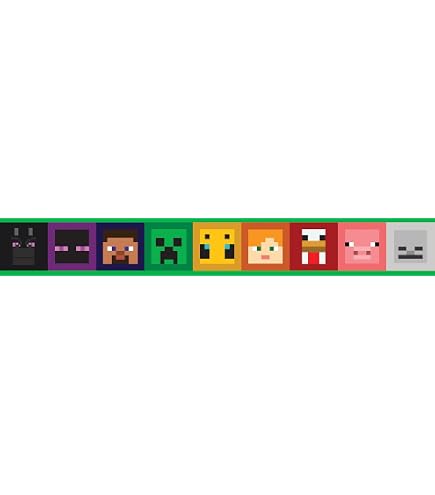 RoomMates Minecraft Creeper Face Peel & Stick Wallpaper - Green, 18" X 18.86 Ft, Removable