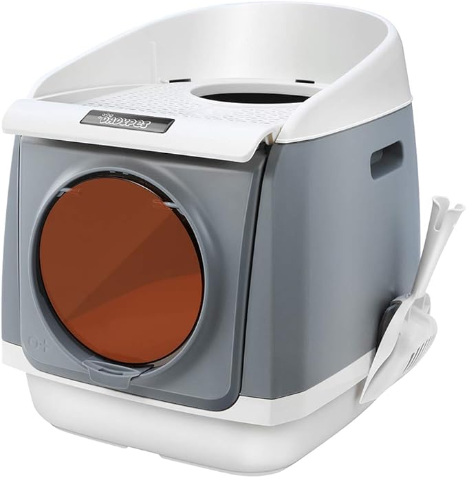 DADYPET Cat Litter Box, Hooded Kitty Litter Box TwoDoor