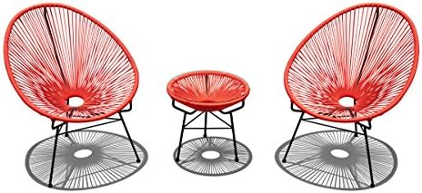 Harmonia Living 3 Piece Acapulco Chat Set, Small, Atomic Tangerine