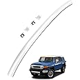 Top Windshield Molding, White, Front Upper Outside, Compatible with Toyota FJ Cruiser 2007-2014 | Replace# 75503-35061-A0 755033501 Windshield Reveal Moulding Trim, Outer Pillar Panel, w/Side Clips