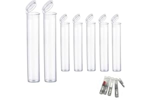 Aisetmoon Plastic Storage Tubes 25 Pcs 116mm Clear Sealing Plastic Container, Odor Free Squeeze to Open Containers Waterproof