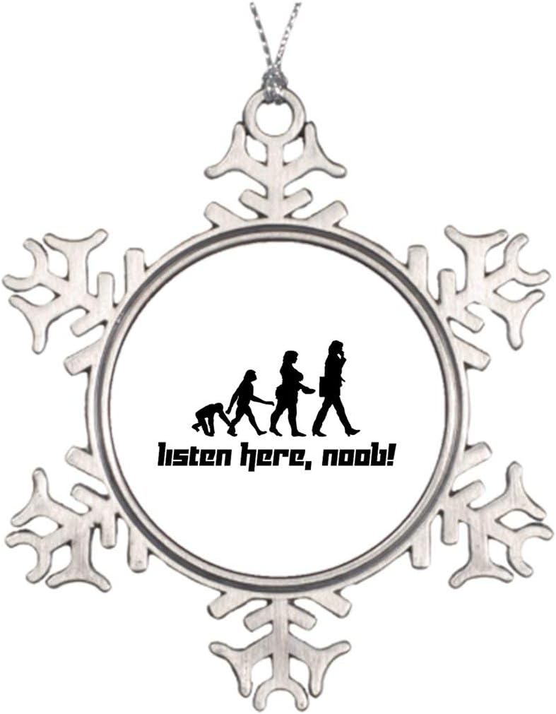 Funlaugh Christmas Tree Hanging Snowflake Ornaments Listen Here Noob! Pictures of Christmas Time for Xmas Tree Holiday Present 2019