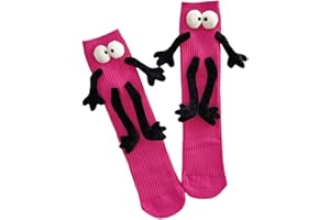 OurSuperDeals Holding Hands Socks for Kids Toddler Cute Crazy Silly Funny Novelty Magnetic Tube Cotton Socks Gifts 4-11 Years