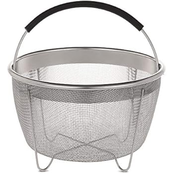 Aozita Steamer Basket for Instant Pot Accessories 3 Qt Only- Stainless Steel Steam Insert with Premium Handle for 3 Quart Pressure Cookers - Vegetables, Eggs, Meats, etc