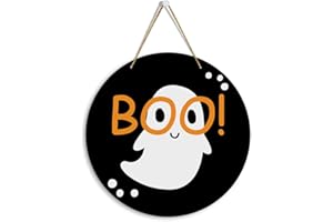 MIGUMUTU Cute Halloween Decorations Boo Sign Halloween Decor, Halloween Decorations Indoor, Halloween Door Sign Wall Hanging Decor, Halloween Ghost Decorations for Home Office 12 X 12 lnch