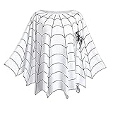 KENANCY Women Plus Size Halloween Costume Blouse Spider Web Print Poncho Tops
