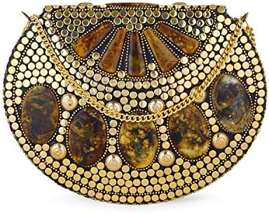 Rustic Rituals Vintage Handmade 100% Pure Brass Handbag|Convertible into Clutch|Purse for Bride|Handbags for Weddings|Brides|Traditional Handbag|Handbag for Gifting|Purse|Clutch