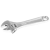 Performance Tool W30704 4 in. Chrome Alloy Steel Adjustable Wrench | Wide i-beam handle for comfort. SAE and metric graduations. 0.57-inch jaw capacity. Drop forged mini wrench tool