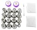 Russian Piping Tips Set (29-Piece Kit) | 15 Stainless Steel Icing Nozzles, 1 Leaf Tip, 10 Disposable Pastry Bags, 2 Couplers & 1 Brush | Flower Frosting Tools for Cake, Cookie, Cupcake Decoration
