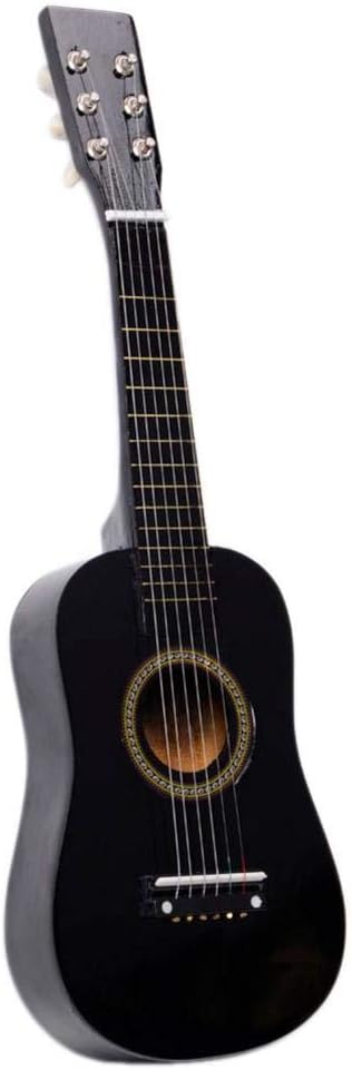 Amazon.com: Guitarra acústica para niños de madera + púas + cuerdas, 23 pulgadas, kit de música para principiantes, sin importar la edad (negro): Musical Instruments