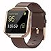 Henoda for Fitbit Blaze Bands Leather Small Large Strap Smart Fitness Watch Band Women Men (9. A Saddle Brown band and Rose Gold Frame, Small: 5.7