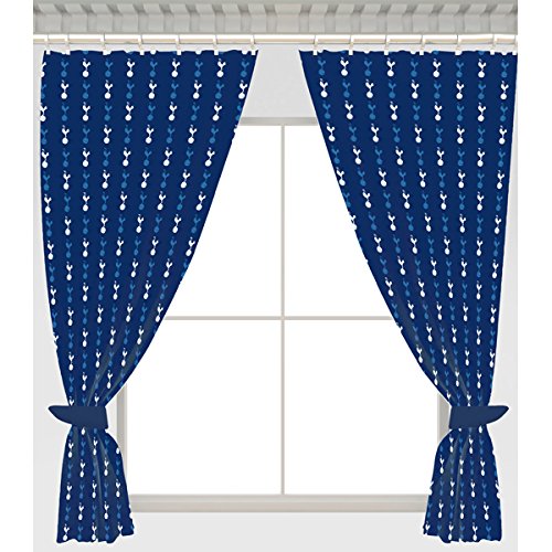 Official Football Team Crest of Repetition Pair of Curtains – 54 Inch Drop (Various Clubs to choose) 66 x 54 Inch Tottenham Hotspur FC