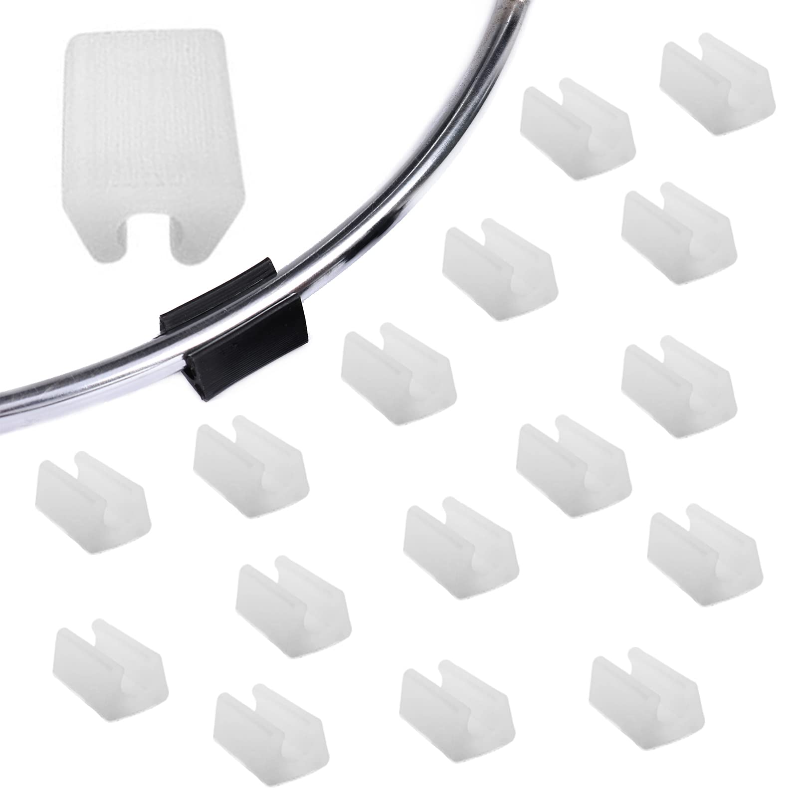 HJYZY 10mm Furniture Feet Rectangle Shaped Non-Slip Chair Legs Tip White（Fit Furniture Leg Dia 9-11mm）15 pcs