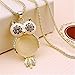 Jovana Retro Big Eye Owl Pendant Design Necklace(Gold)