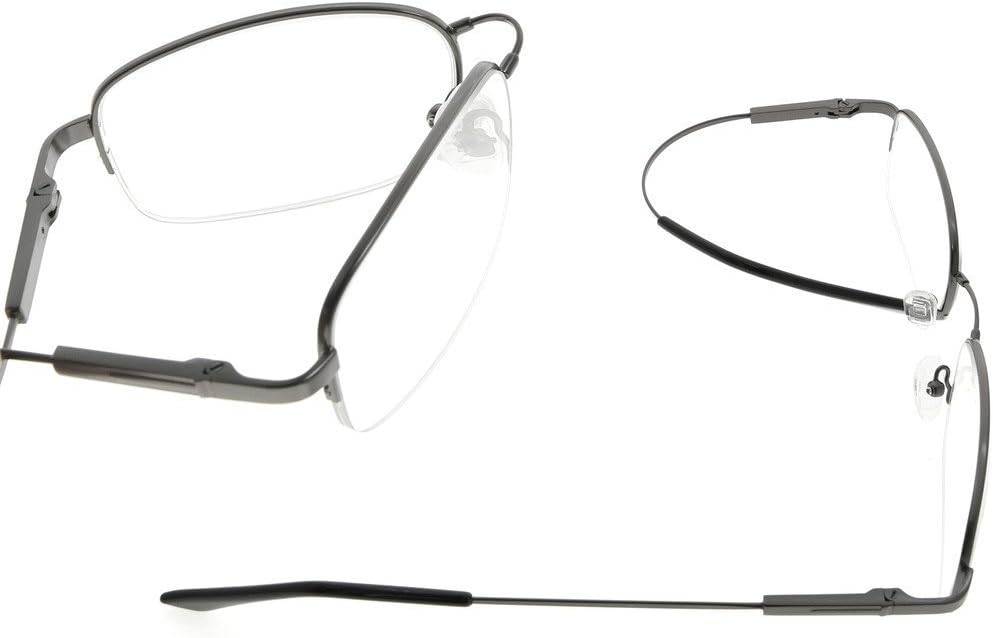 Visionkr Bendable Memory Titanium,Blue Light Blocking,Half-Rim Computer Reading Glasses(Gunmetal) +1.5, Cg1704-gunmetal - Image 5