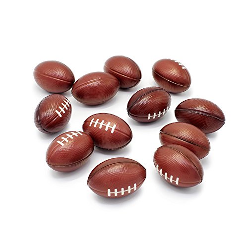 Bravo Sport Squeeze Stress Balls, Squeeze Foam for Anxiety Relief, Relaxation 3.54 X 2.24 inch, 12 Pieces Squeeze Rugby Football