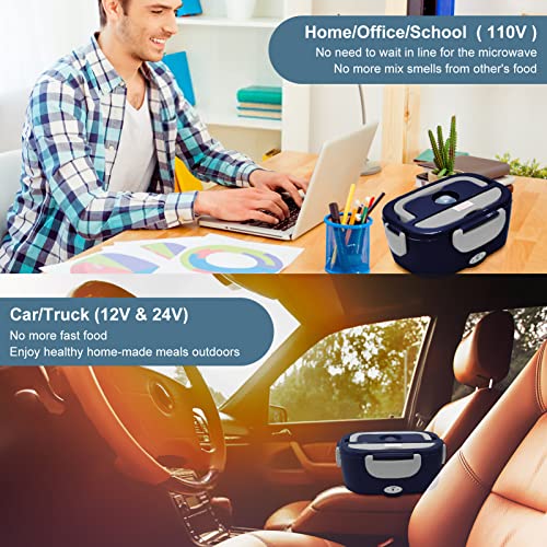 Electric Lunch Box, 60W Portable Food Warmer, Heated Lunch Boxes for