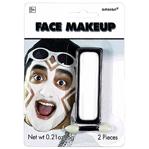 Amscan Party Perfect Team Spirit Cream Face Makeup Accessory, White, Non Toxic , .21 Oz Costume