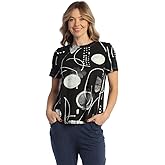 Jess & Jane Women's Cotton Spandex Round Neck Short Sleeve Top - KS2