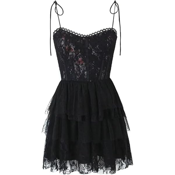 CIDER Secret Garden Corset Mini Dress: Black, XXS at Amazon Women's  Clothing store