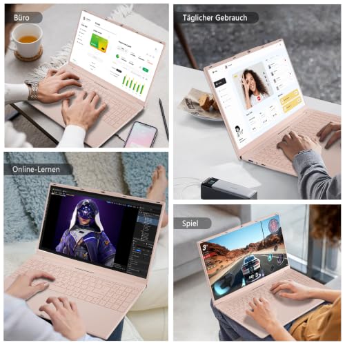 Auusda Laptop 15,6 Zoll, Prozessor N5100 (2,8 GHz), 16 GB RAM, 512 GB SSD | 1920×1080, 6000 mAh, Dualband-WiFi, Bluetooth 4.2, integrierte Webcam, leicht mit 1,6 kg