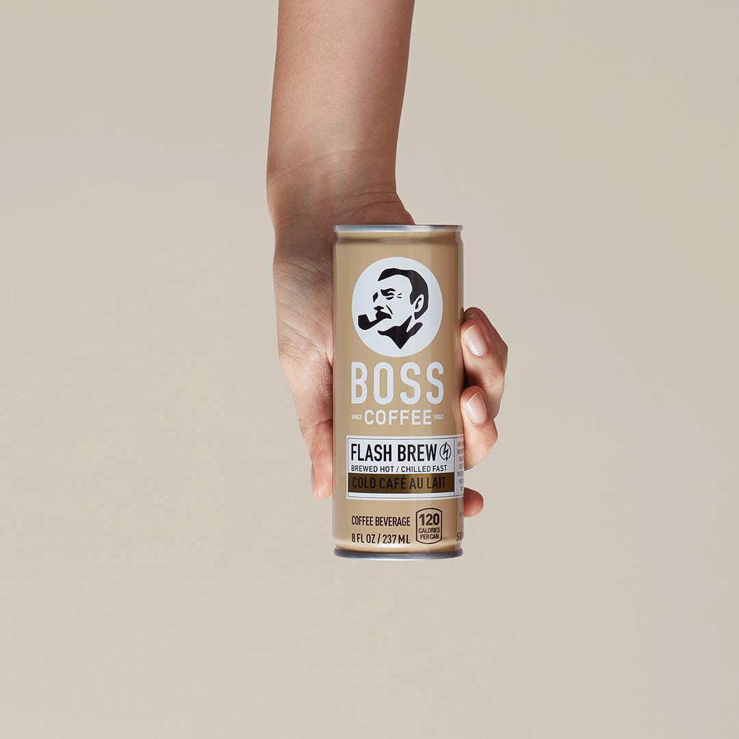 BOSS Coffee by Suntory - Japanese Flash Brew Coffee with Milk, 8oz 12 Pack, Imported from Japan, Au Lait, Espresso Doubleshot, Ready to Drink, Contains Milk, No Gluten: Grocery & Gourmet Food