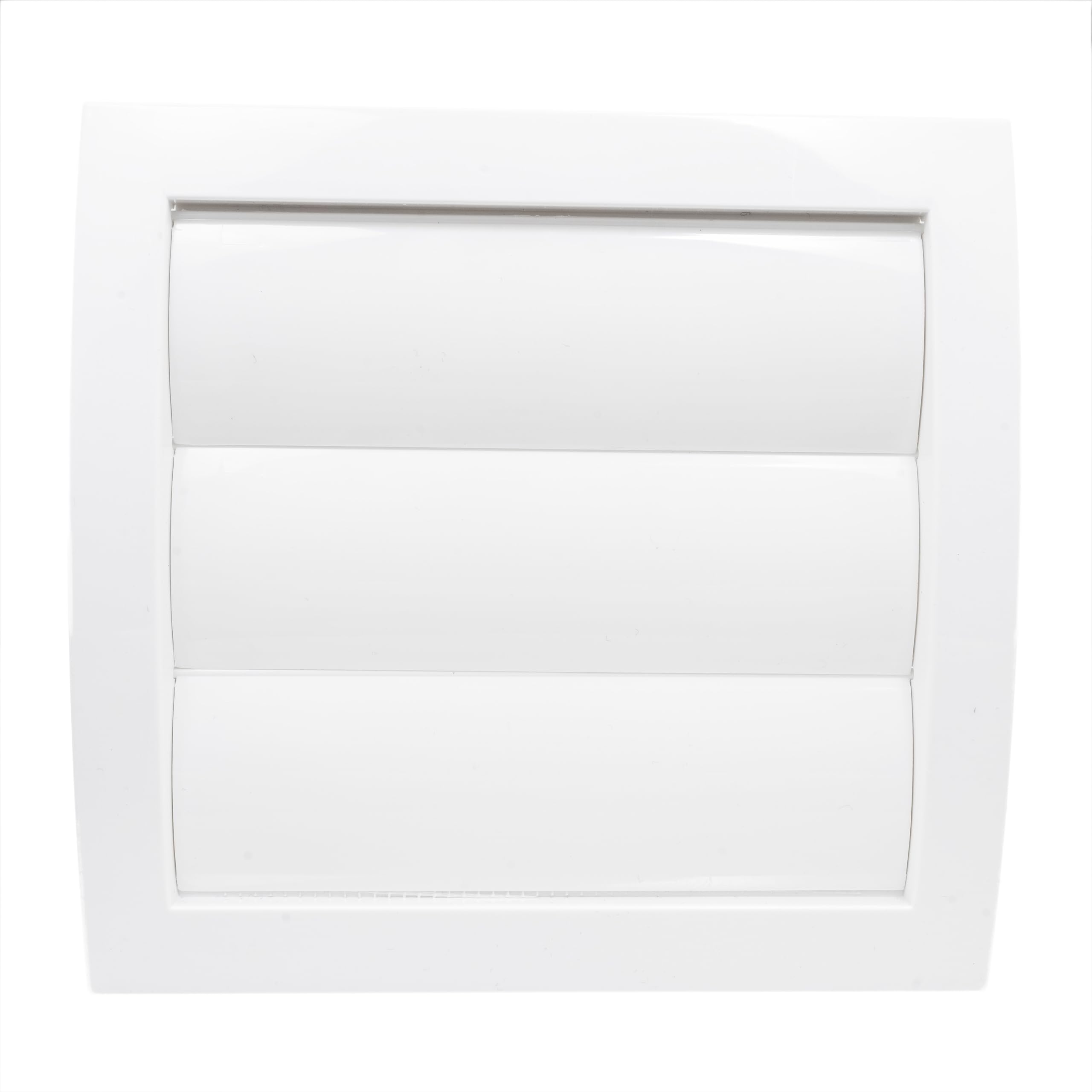 Ventilation Grille with Movable Slats, Venetian Blind, Closing Grille Back flow Flap. Made from ABS plastic. White. Connection Ø100mm.