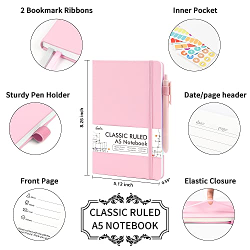 feela 5 Pack Notebooks Journals Bulk, Hardcover